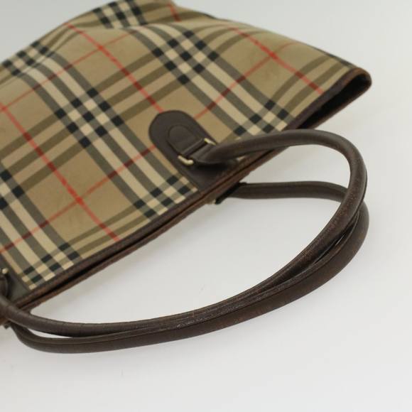 Burberrys Nova Check Tote Bag Canvas Beige Brown Auth 48174 - Picture 7 of 16